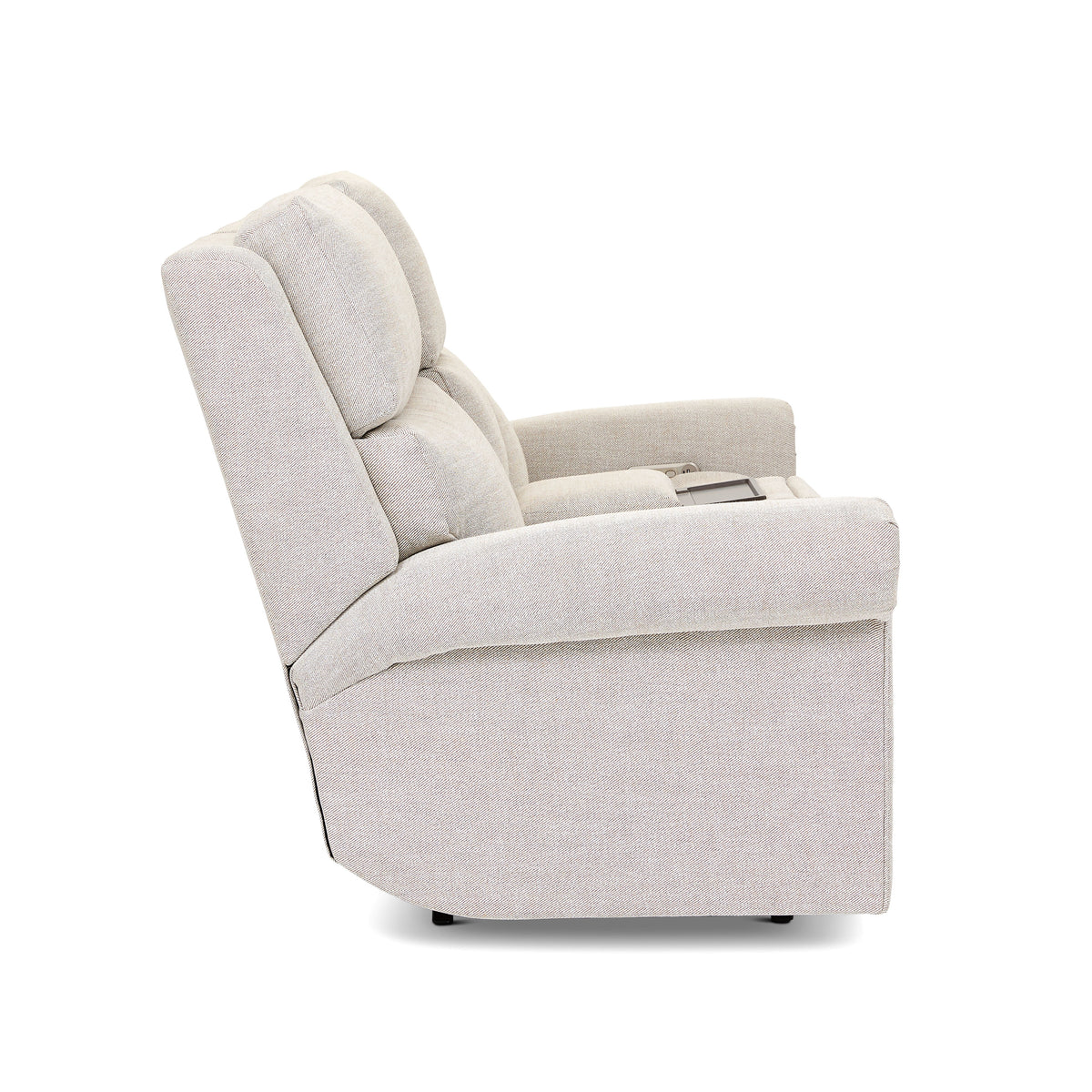 Bernard Power Fabric Reclining Loveseat With Console, Power Headrest, & Lumbar | Flexsteel