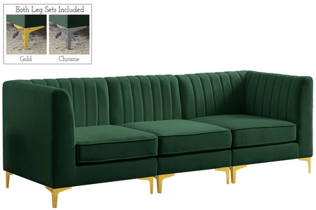 Alina - Modular Sectional 3 Piece - Green | Home Elegance USA