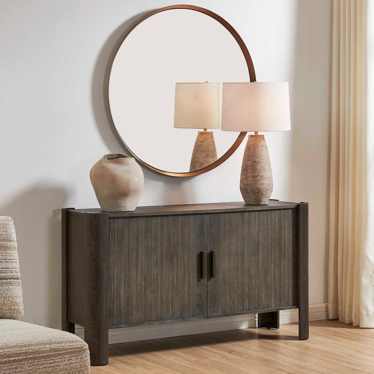 Drury 2 Door Cabinet - Dark Gray by Uttermost - View 3