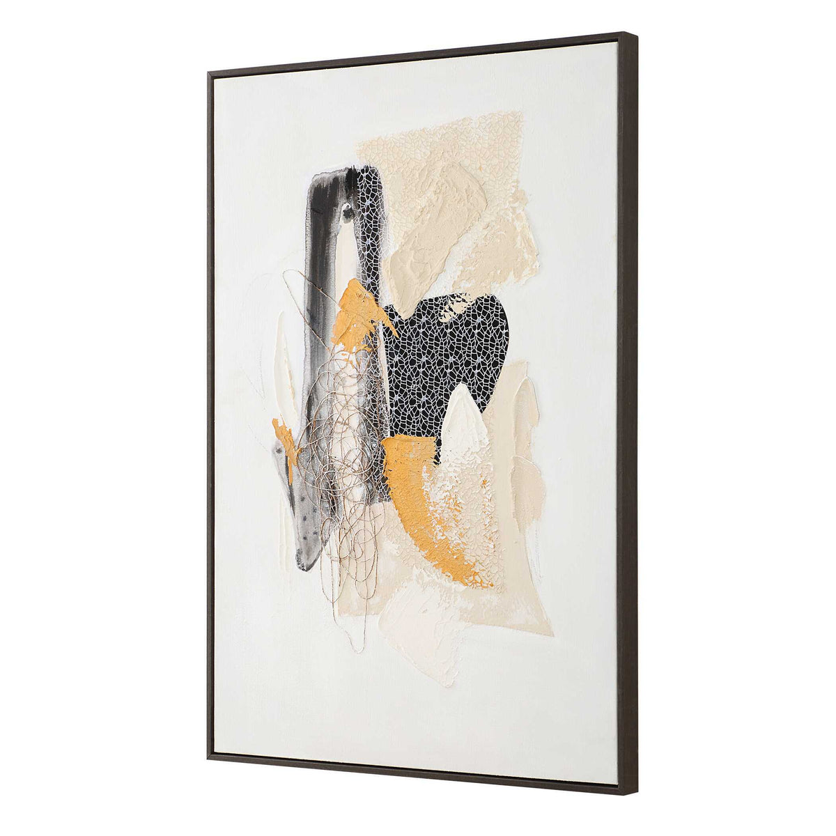 Scatter Abstract Hand Painted Canvas Art - Black by Uttermost - View 4