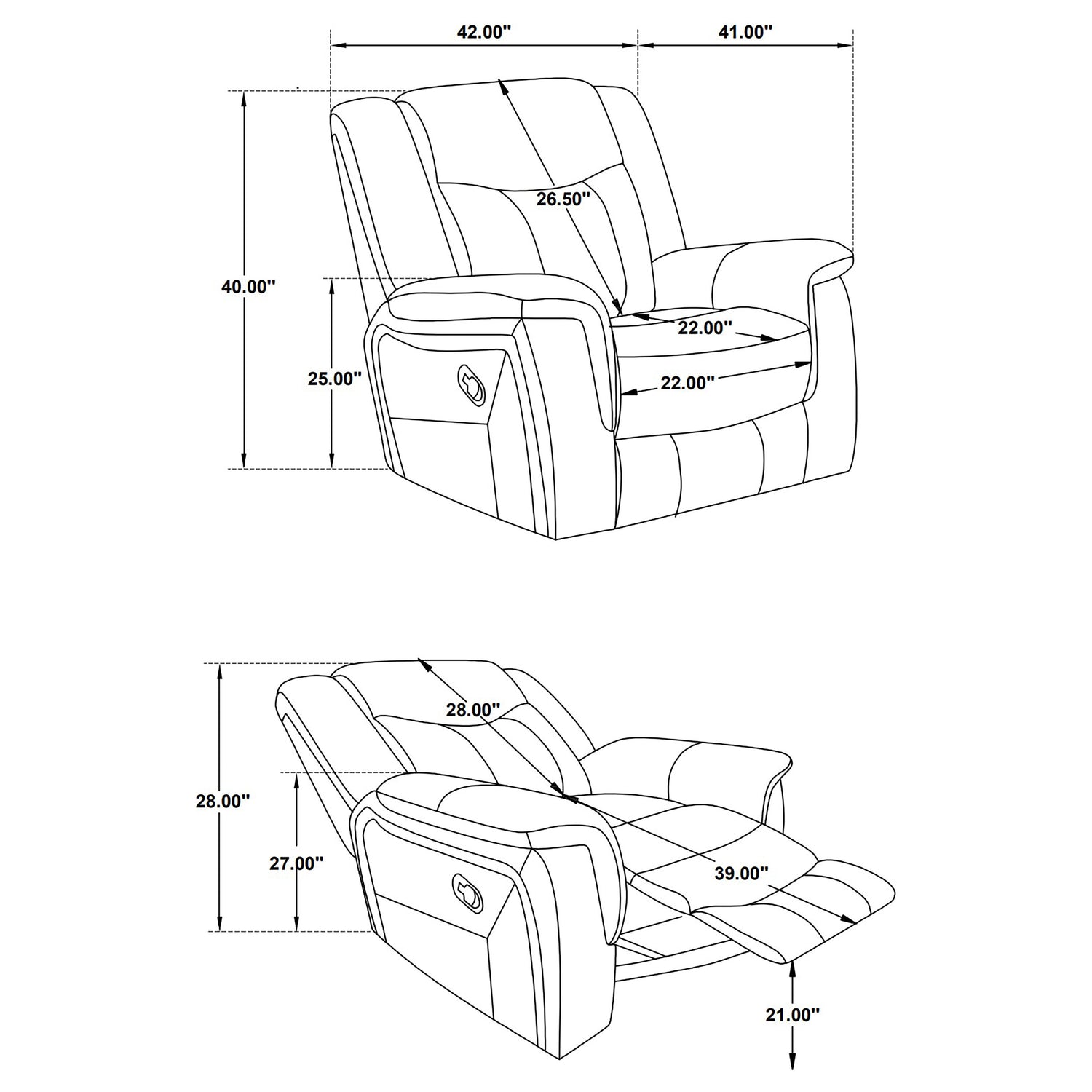 Glider Recliner - Conrad Upholstered Motion Glider Recliner Grey