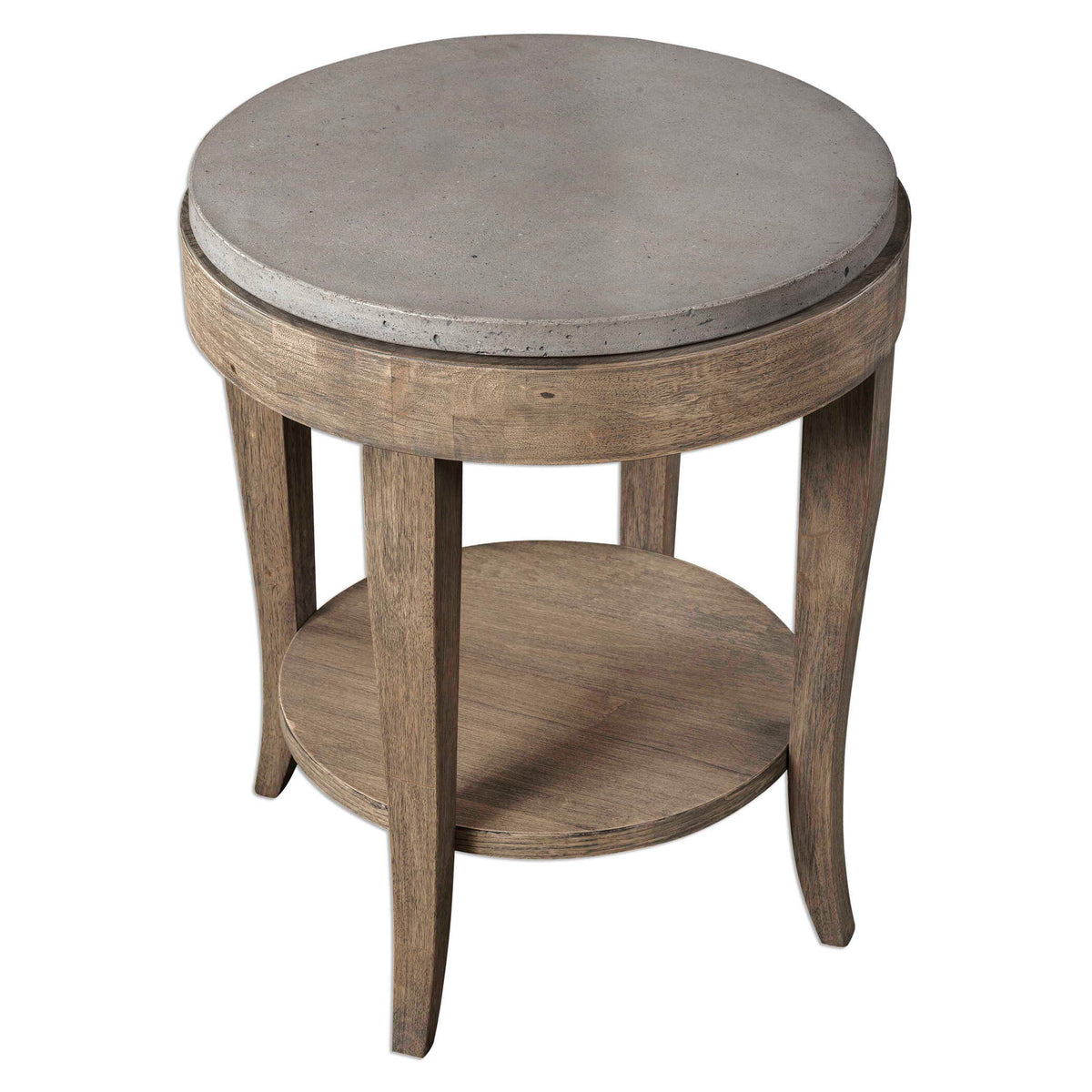 Deka Round Side Table Gray & Light Brown - Gray / Light Brown by Uttermost - View 3