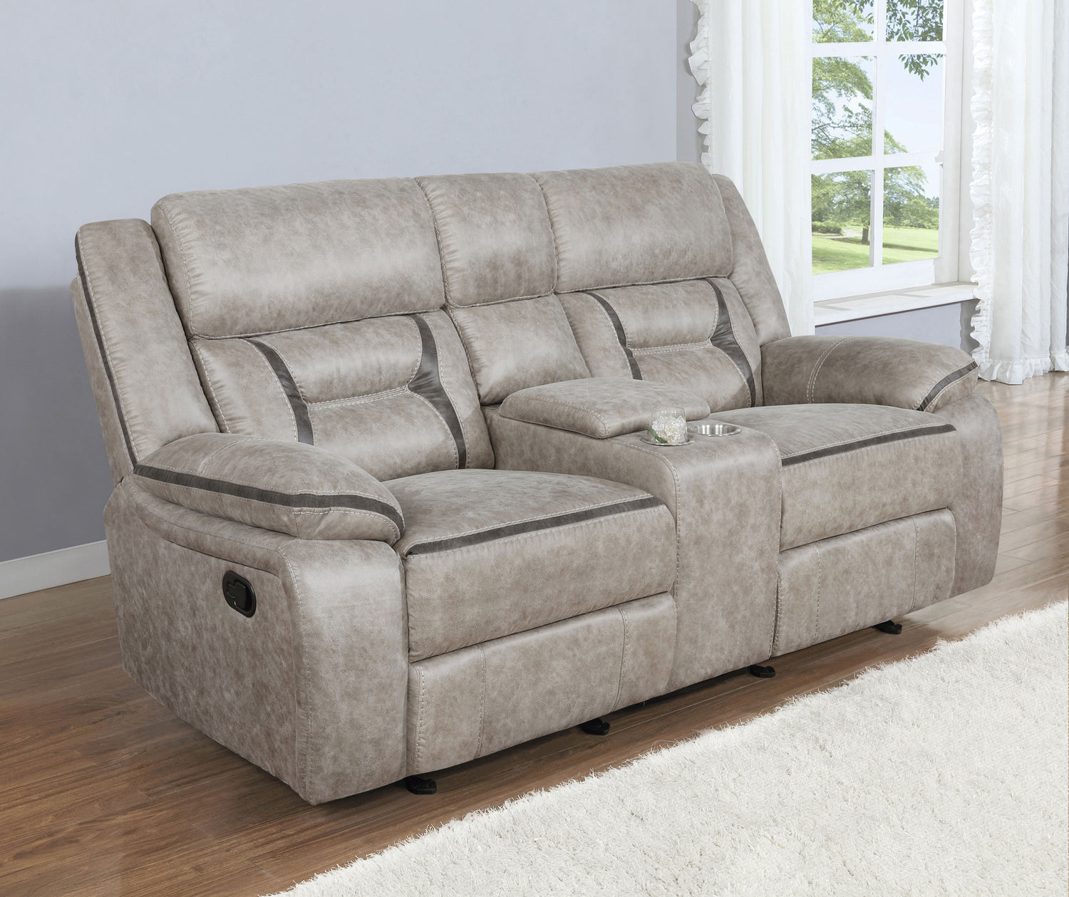 Glider Loveseat - Greer Upholstered Tufted Back Glider Loveseat