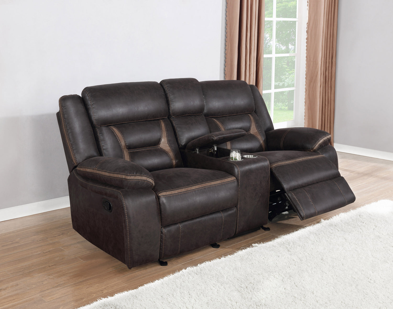 Glider Loveseat - Greer Upholstered Tufted Back Glider Loveseat