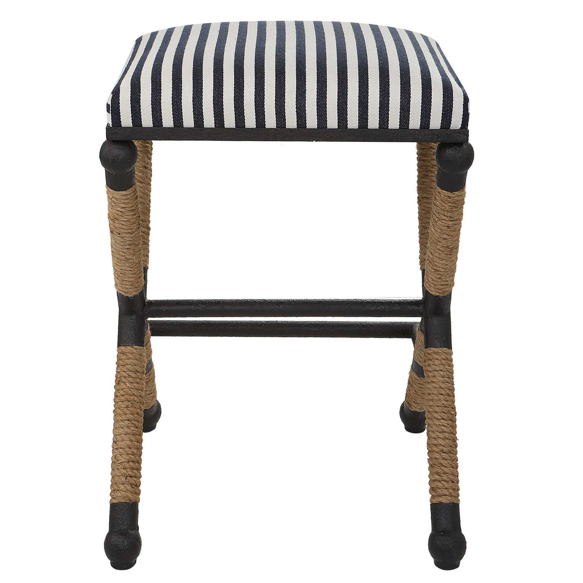 Braddock Backless Counter Stool - Black / White by Uttermost - View 5