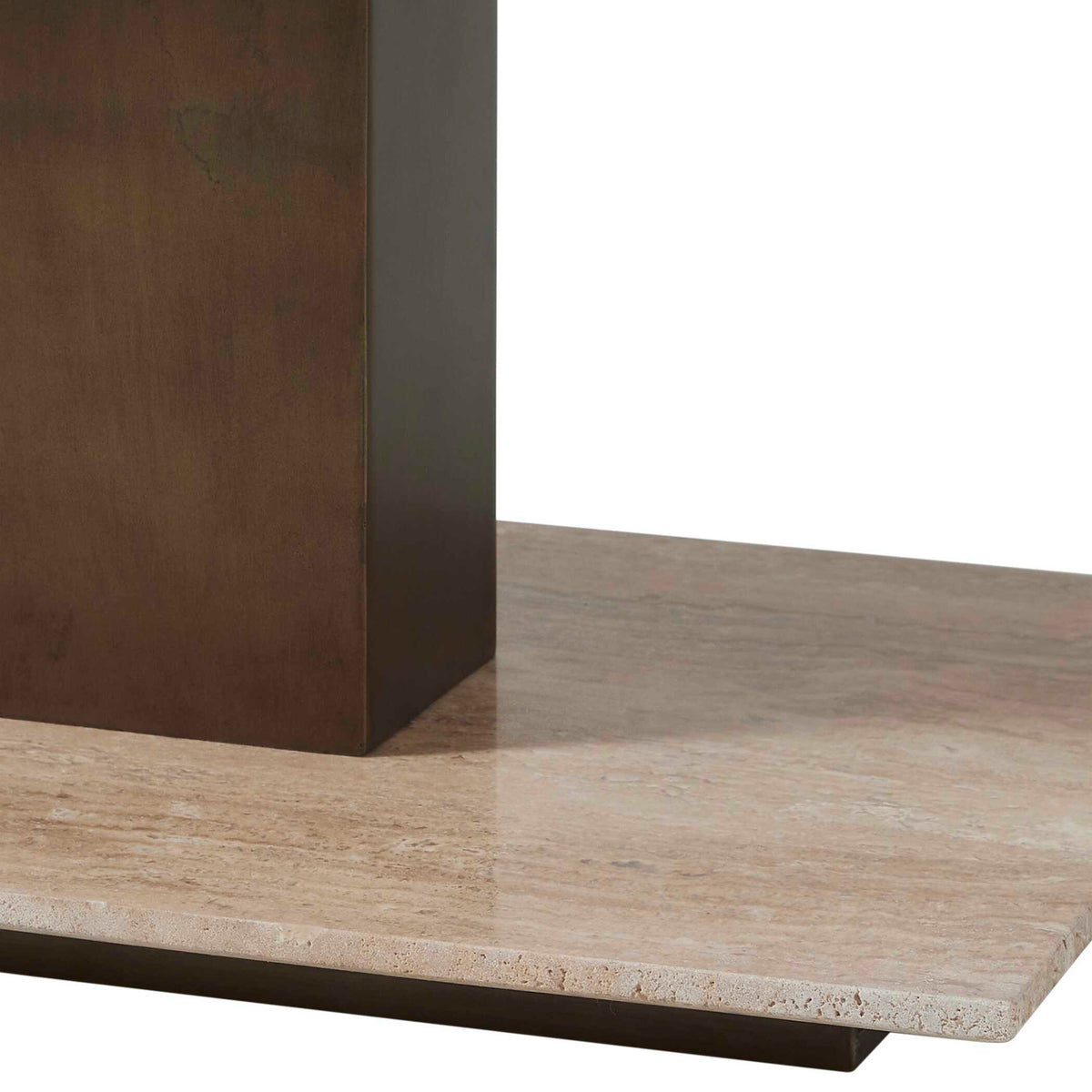 Travertini 3 Tiered Accent Table - Bronze / Beige by Uttermost - View 6