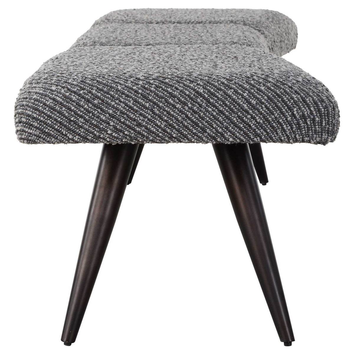 Bowtie Charcoal Fabric Bench - Dark Gray by Uttermost - View 5