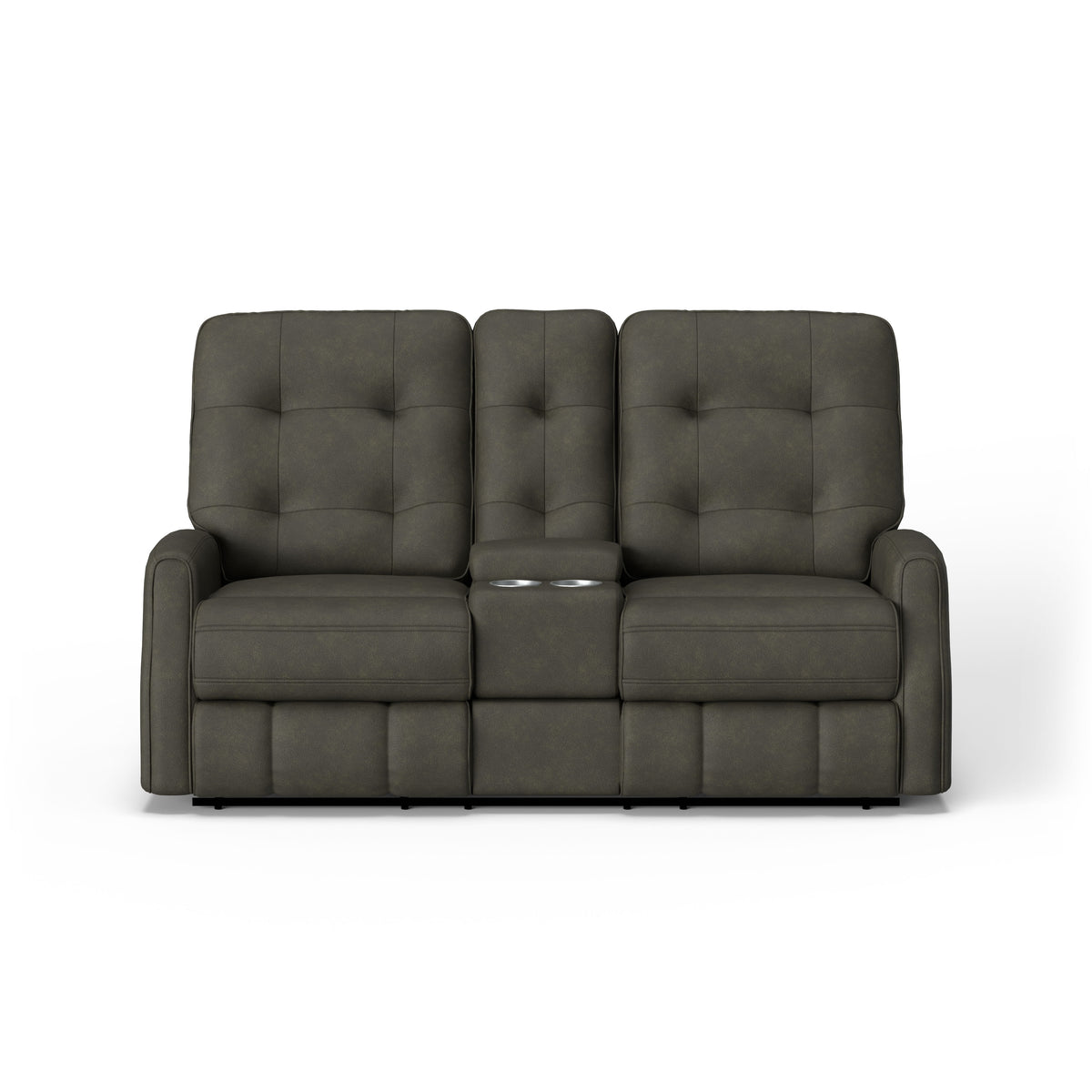 Devon Transitional Fabric Power Reclining Loveseat, Console | Flexsteel