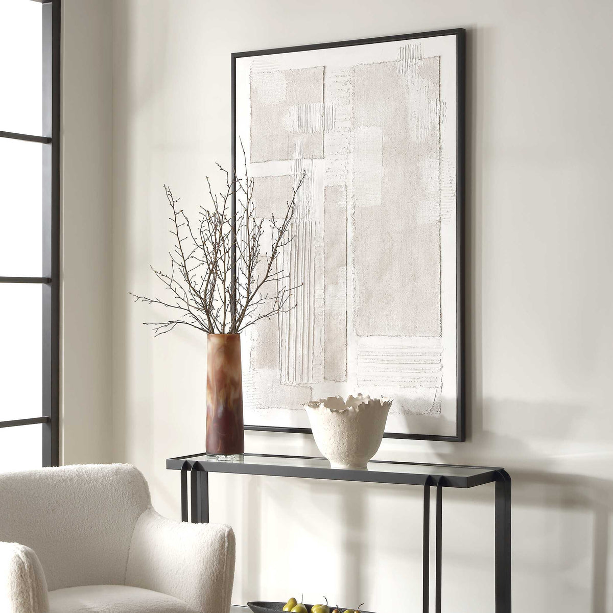 Clean Slate Slate Hand Painted Canvas - Dark Gray by Uttermost - View 3