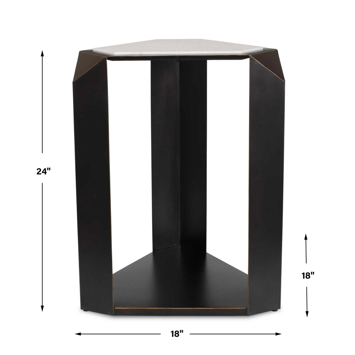Keenan Geometric Accent Table - Bronze / White by Uttermost - View 8