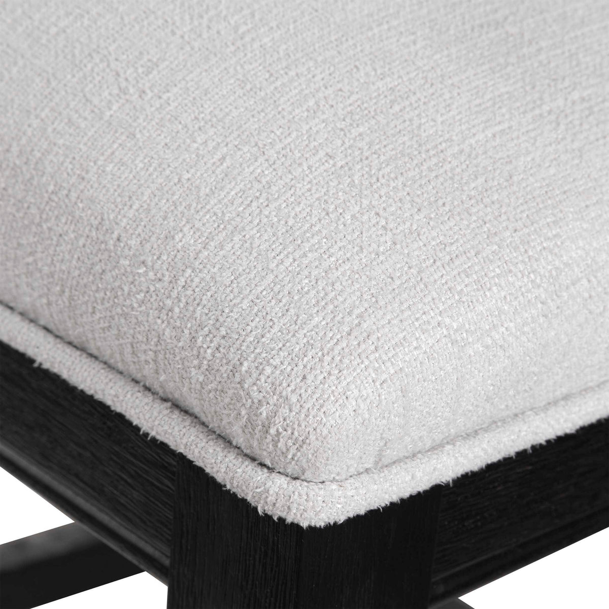 Idris Modern Wood Counter Stool Black & White - Black / White by Uttermost - View 6
