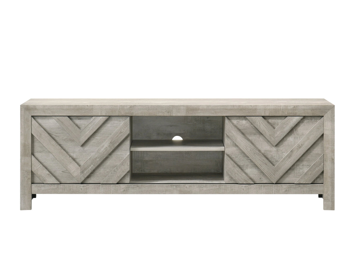 1pc Rustic Geometric Design Contemporary Traditional Interiors Entertainment Console TV Stand Living Room Furniture - sold by Home Elegance USA