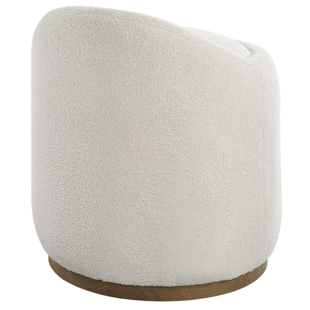 Swirl Swivel Sheepskin Ottoman - White by Uttermost - View 6