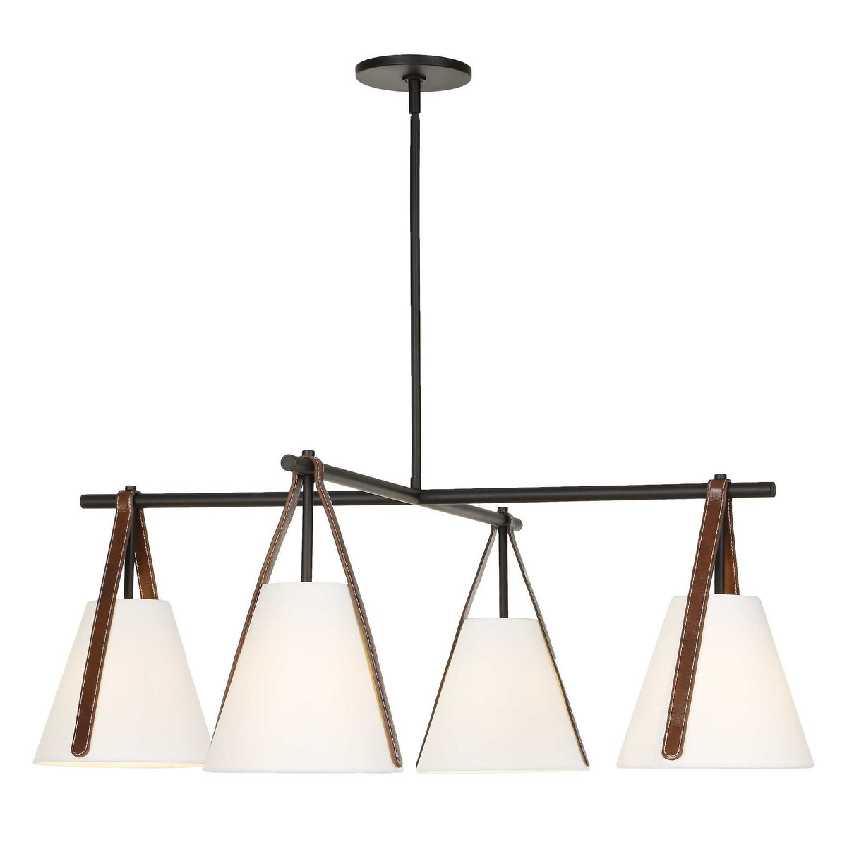 Reins Accent Straps 4 Light Chandelier - Black by Uttermost - View 4