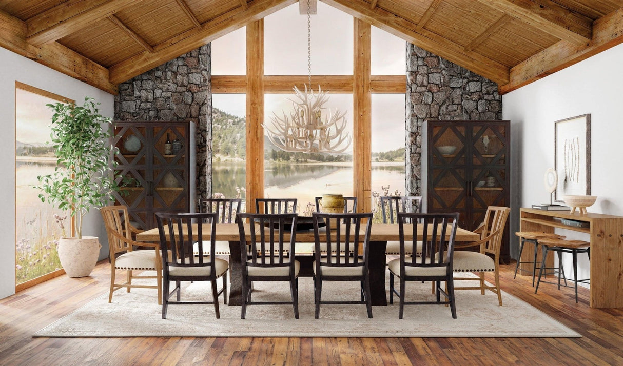 Big Sky Trestle Dining Table With 2 - 20In Leaves | Hooker | Home Elegance USA