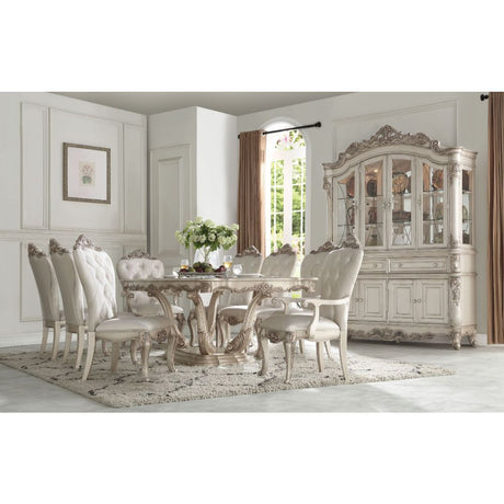 Acme - Gorsedd Dining Table 67440 Golden Ivory Finish