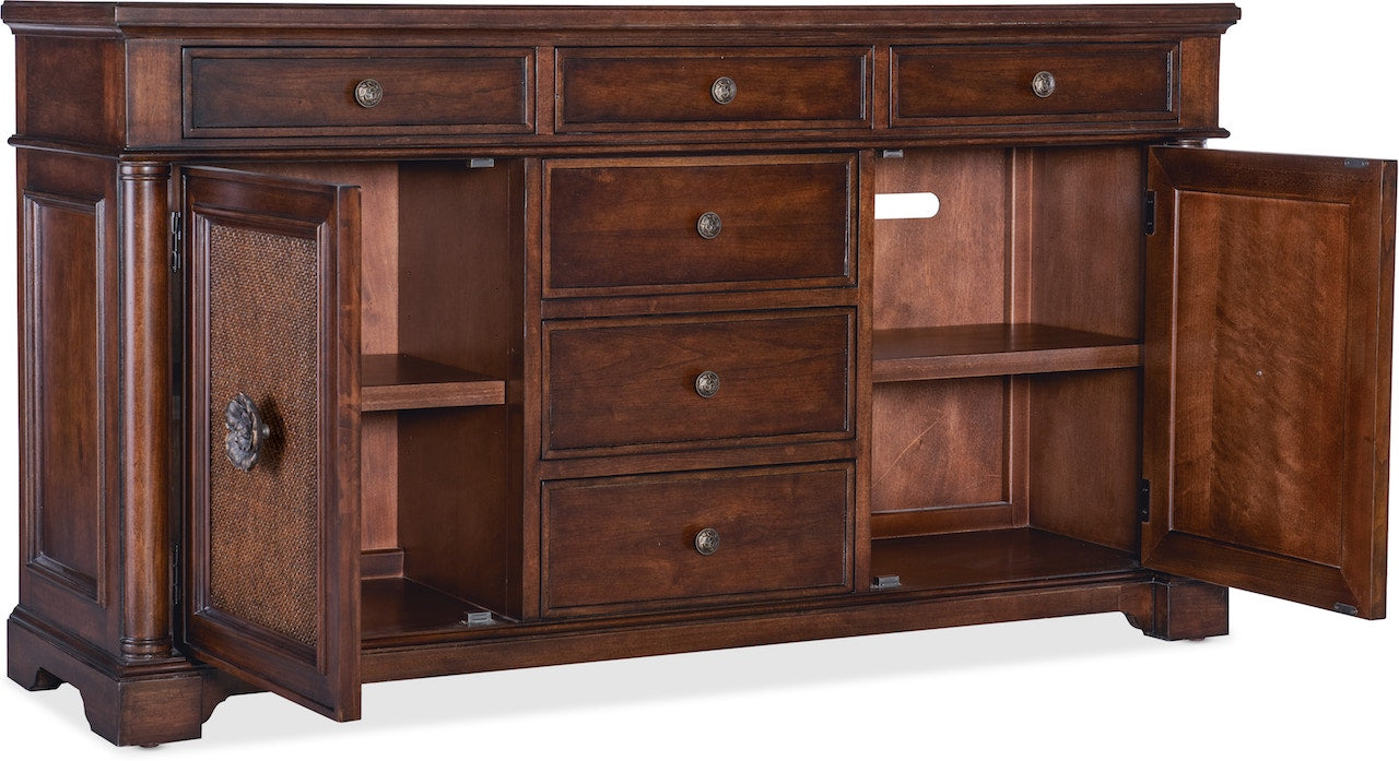 Hooker Furniture Casual Dining Charleston Two Door-Six Drawer Buffet - Home Elegance USA