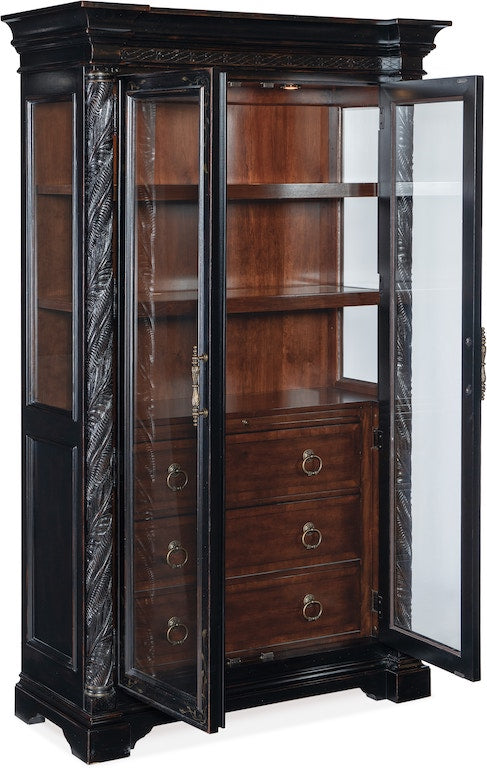 Charleston Display Cabinet Black Cherry – Hooker Furniture - Home Elegance USA