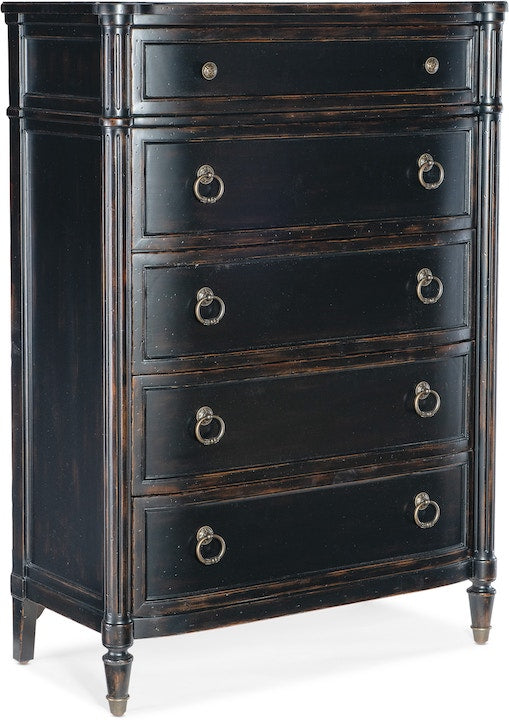Charleston Five-Drawer Chest Black Cherry Finish – Hooker Furniture - Home Elegance USA