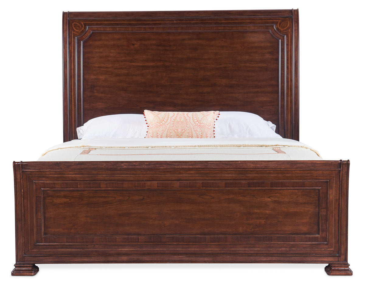 Charleston King Sleigh Bed - Dark Brown | Hooker Furniture