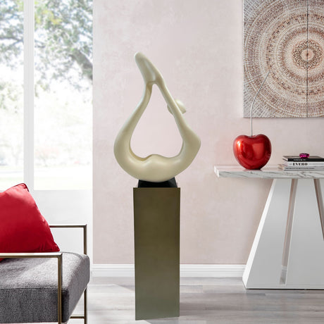 Yoga White Sculpture - Gray Base  | Finesse - Home Elegance USA