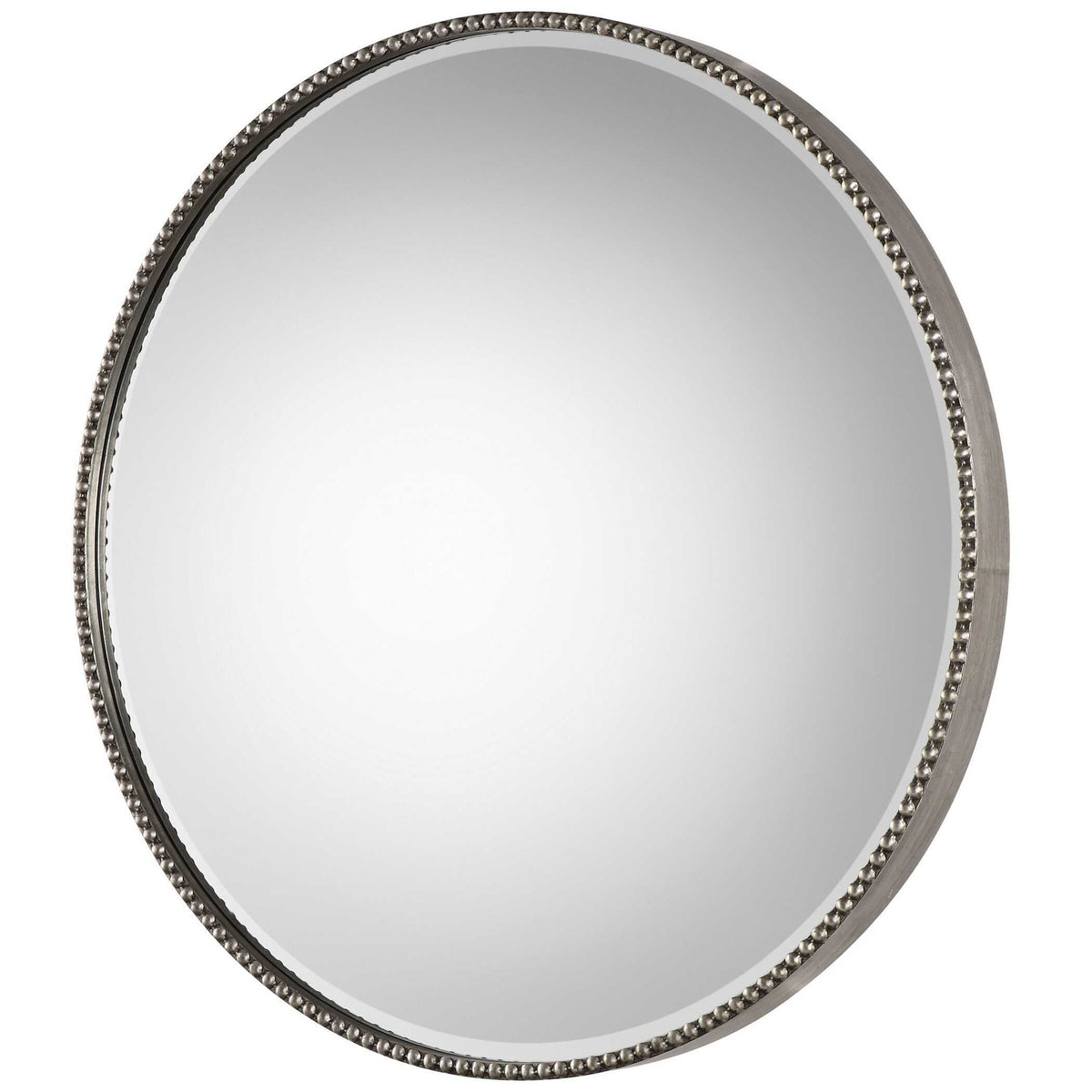 Stefania Beaded Round Mirror - Silver by Uttermost - View 3