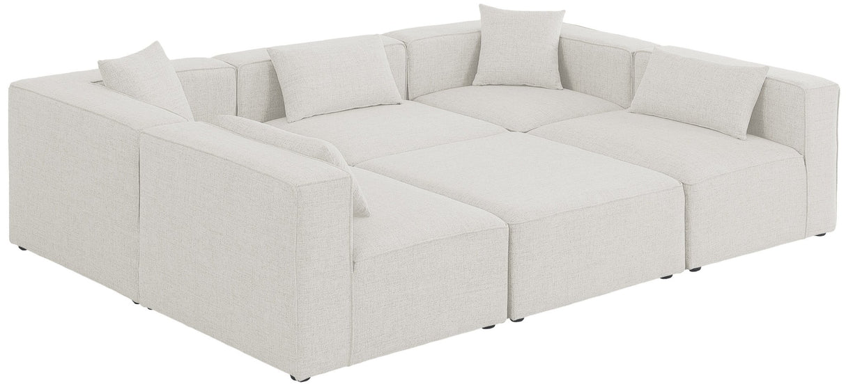 Cube - Modular Sectional 6 Piece - Cream - Modern & Contemporary | Home Elegance USA