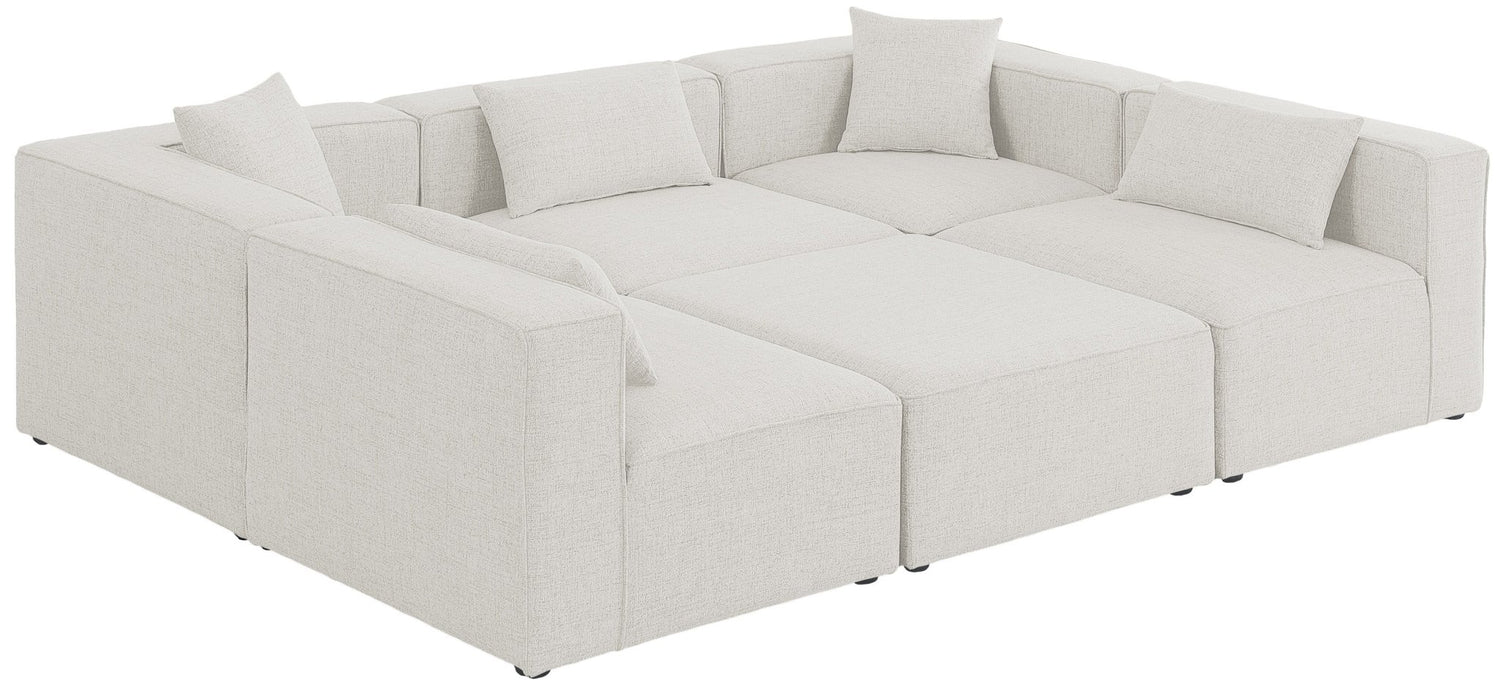 Cube - Modular Sectional 6 Piece - Cream - Modern & Contemporary | Home Elegance USA
