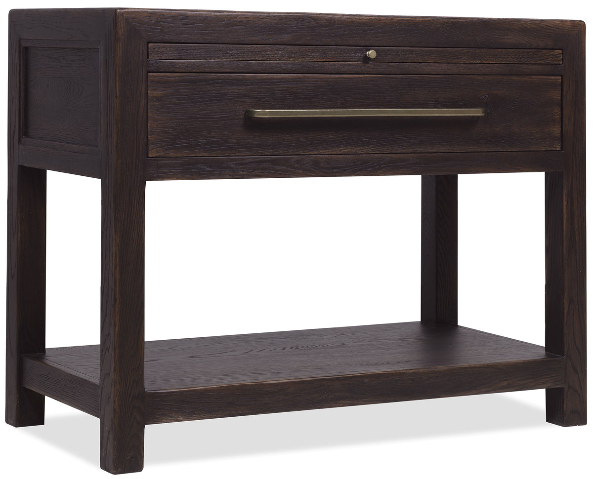 Driftwood One-Drawer Nightstand With Stone Burnt Timber - Black by Hooker Furniture - View 1