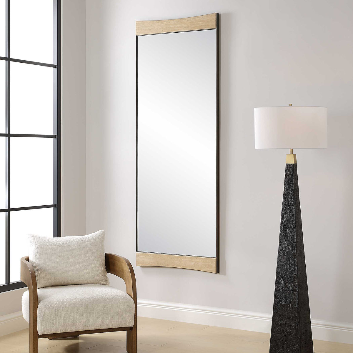 Russo Oversized Modern Mirror - Light Brown by Uttermost - View 3