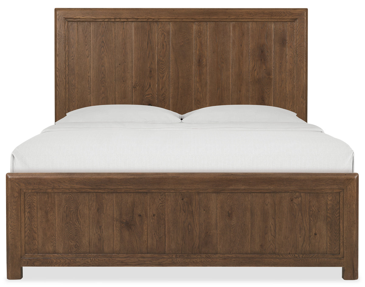 Driftwood California King Panel Bed Worn Saddle - Dark Brown | Hooker Furniture