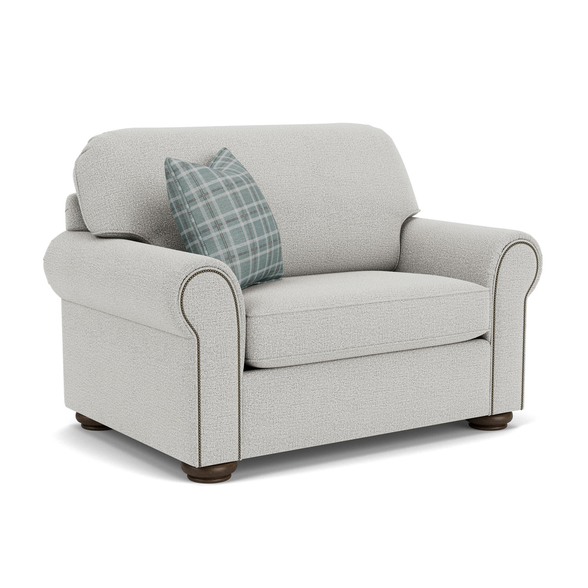 Preston Fabric Chair And a Half With Nailhead Trim | Flexsteel