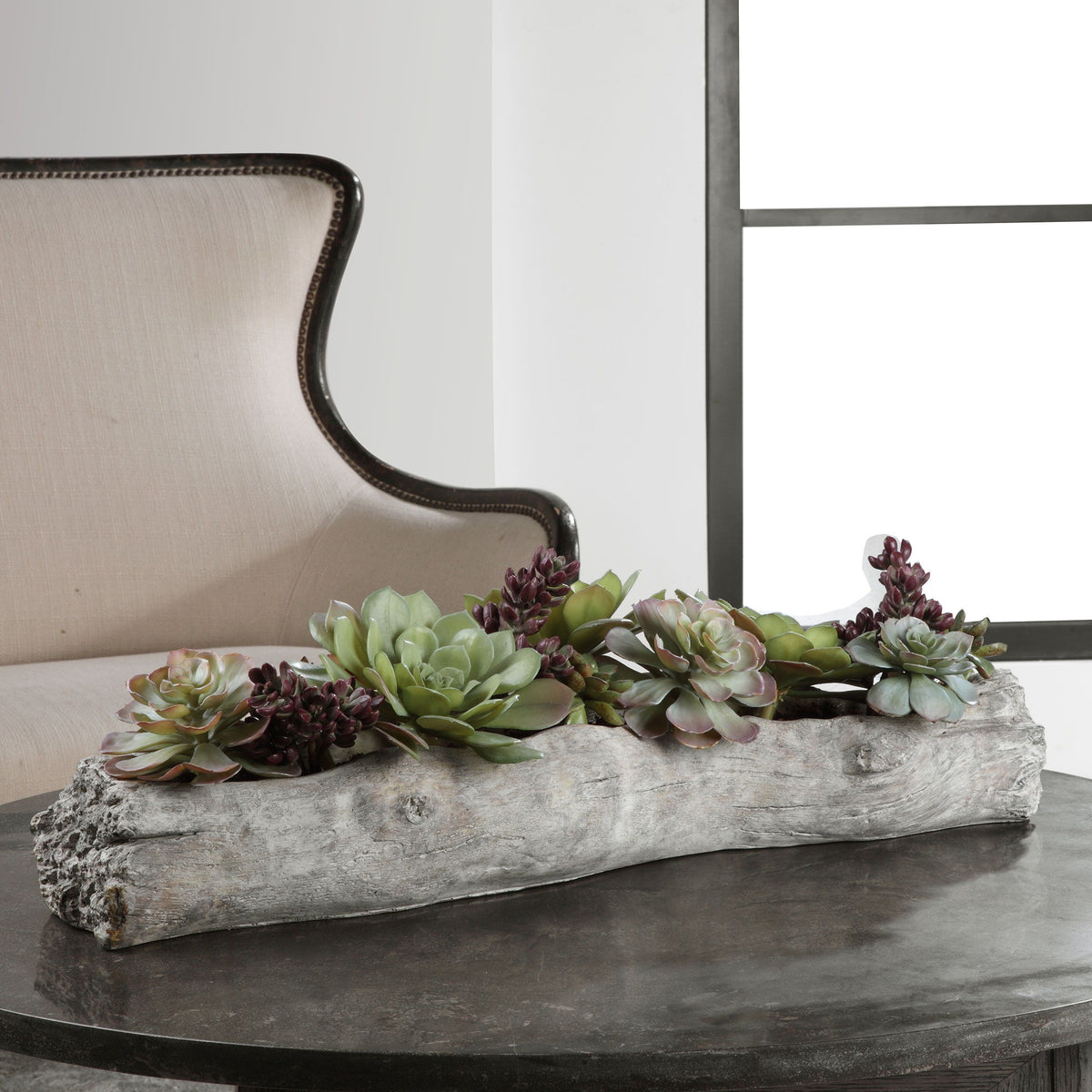 Charita Lush Succulents - Silver / Green by Uttermost - View 2