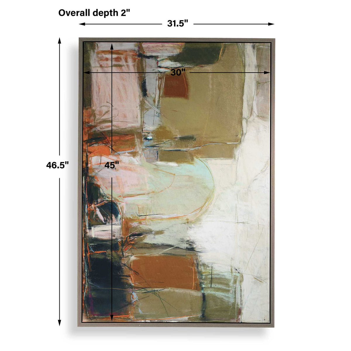 Palace Walls Framed Abstract Art Black / Blue / Brown / Green / Orange / Pink / Purple / White / Yellow - Light Brown / Orange by Uttermost - View 5
