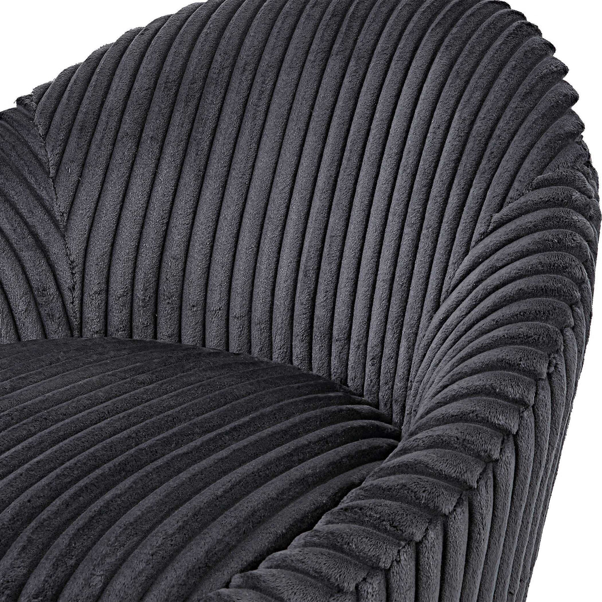 Crue Fabric Swivel Chair - Dark Gray by Uttermost - View 8
