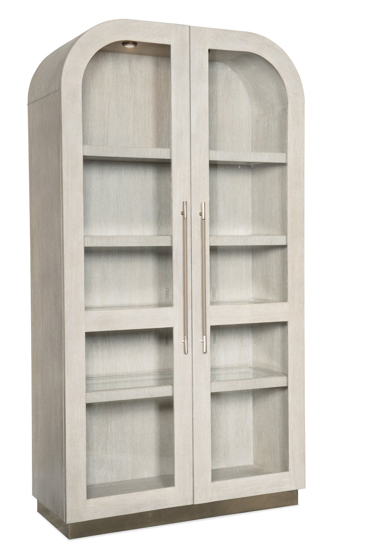 Modern Mood Display Cabinet by Hooker Furniture in Oak Veneers & Pewter Accents