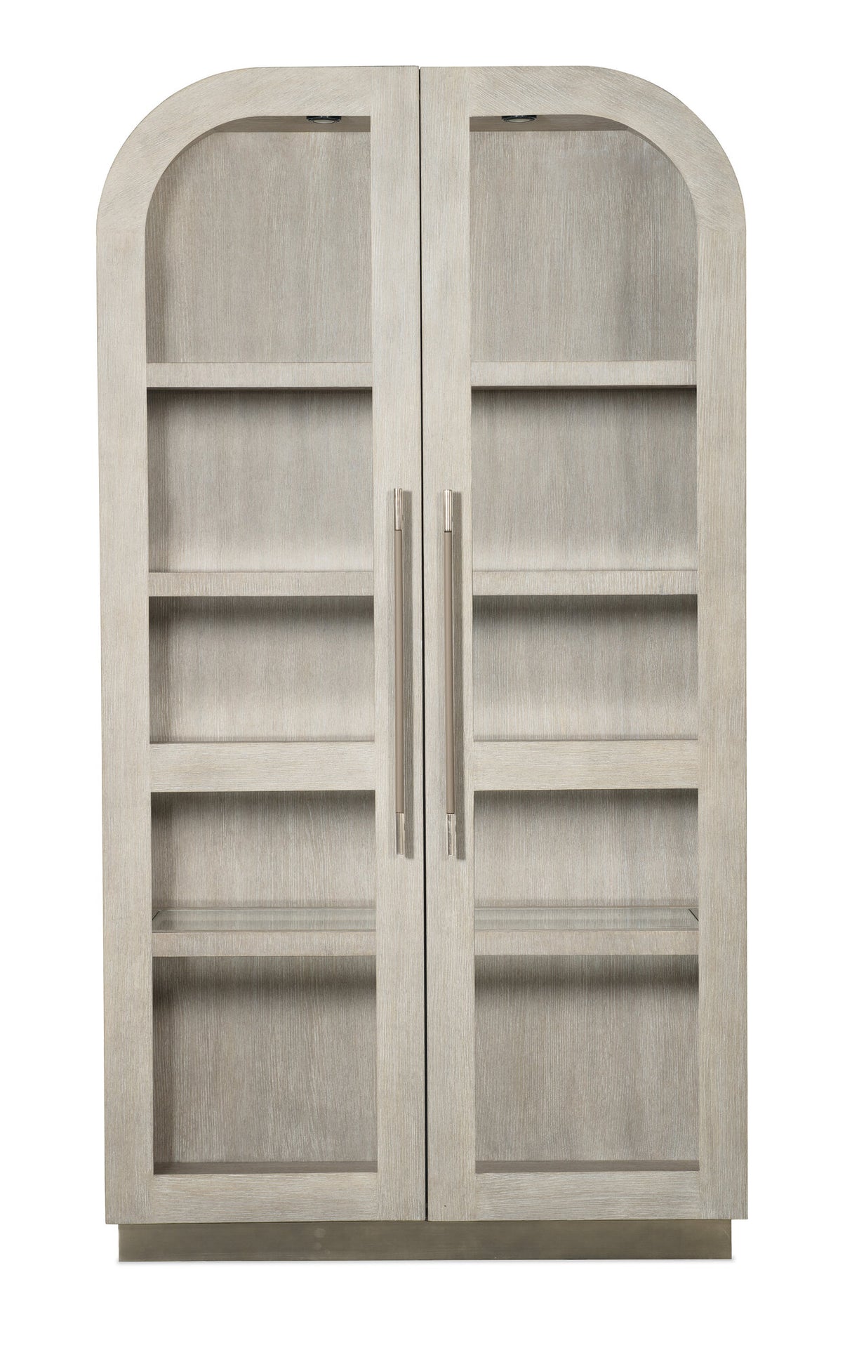 Modern Mood Display Cabinet by Hooker Furniture in Oak Veneers & Pewter Accents