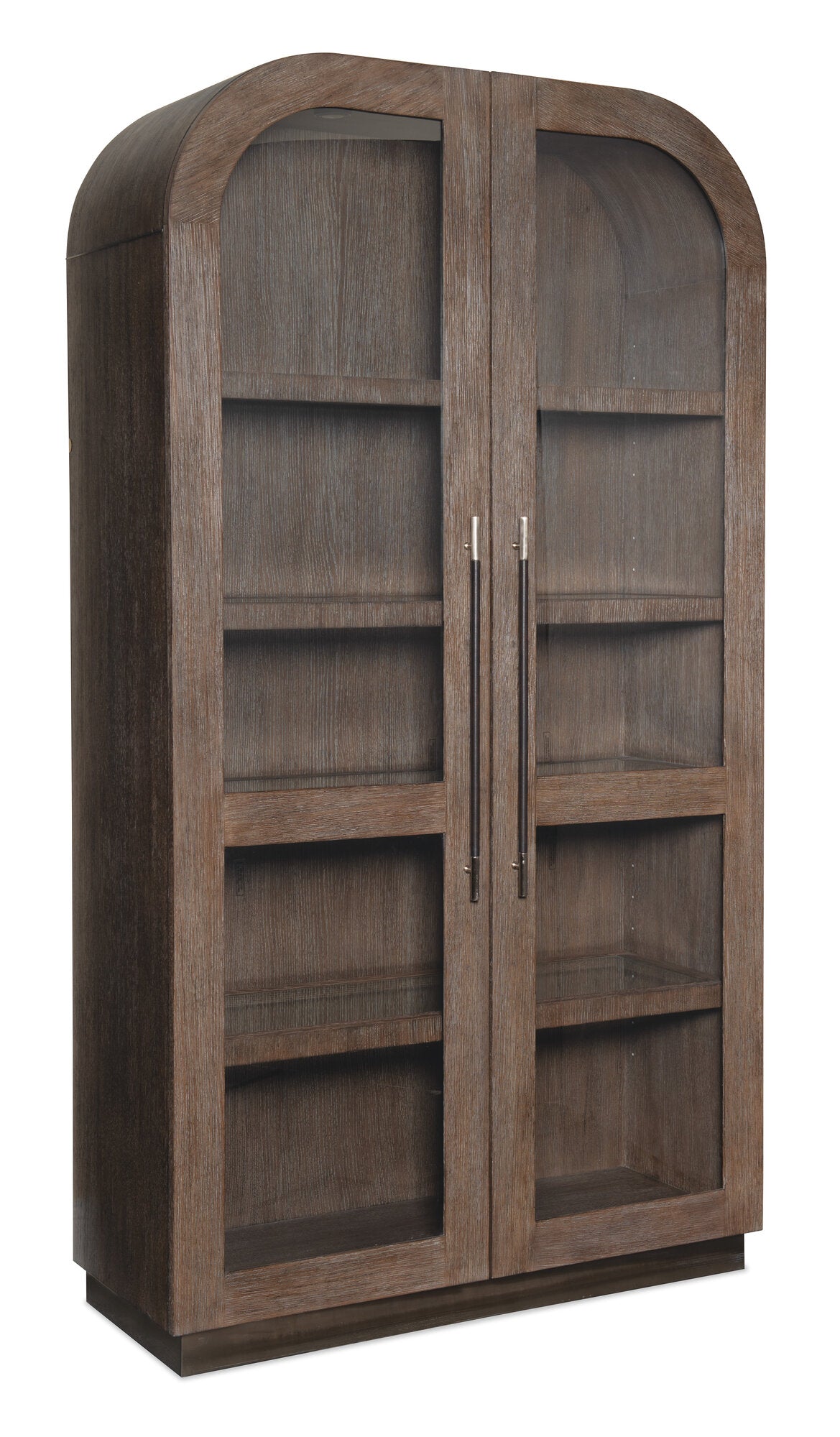 Modern Mood Display Cabinet by Hooker Furniture in Oak Veneers & Pewter Accents