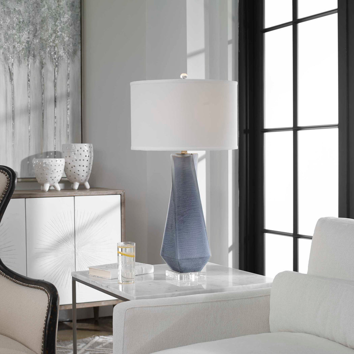 Anatoli Table Lamp Charcoal Gray - Gray / Beige by Uttermost - View 2