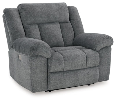 Ashley Slate Tip - Off PWR Recliner/ADJ Headrest - Chenille | Home Elegance USA