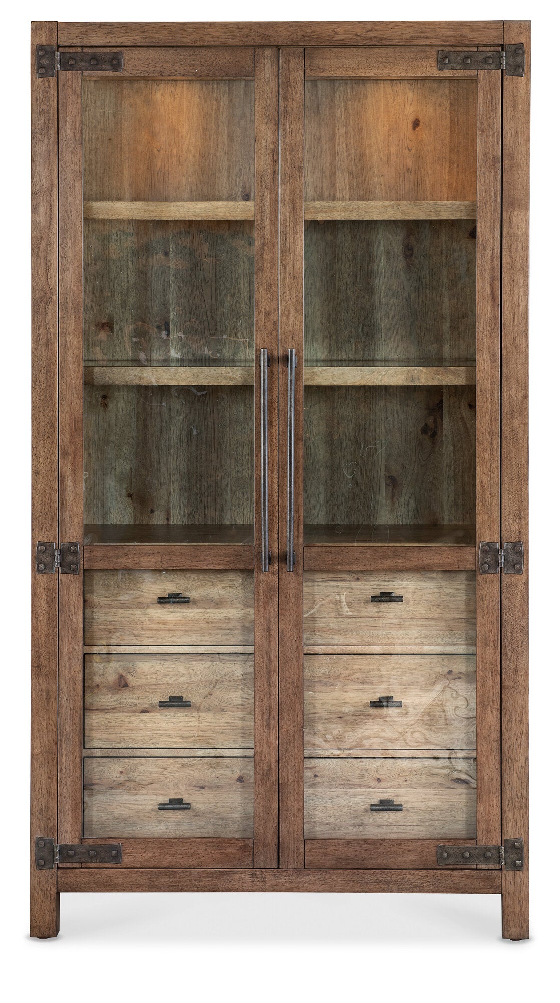 Vineyard Row Display Cabinet by Hooker Furniture in Pecky Hickory & Sonoma Finish