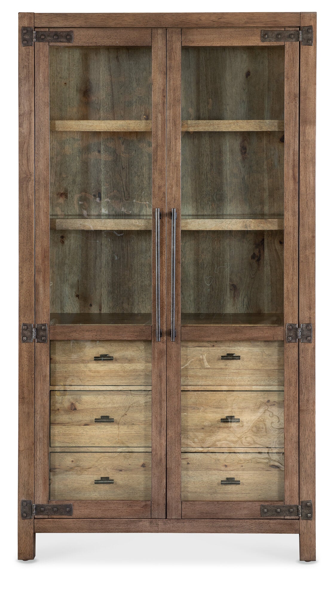 Vineyard Row Display Cabinet by Hooker Furniture in Pecky Hickory & Sonoma Finish