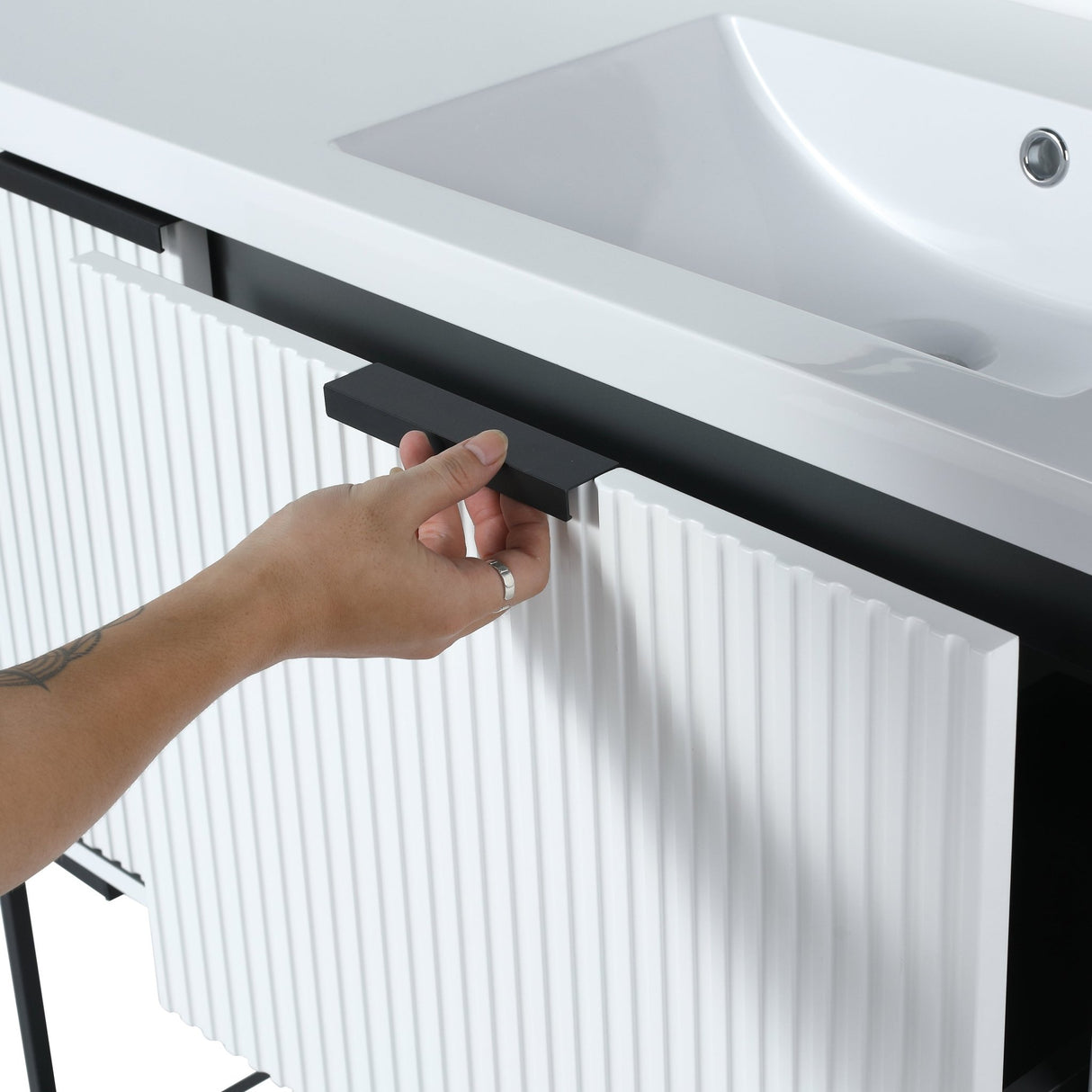 48 Inch Freestanding Bathroom Vanity With Resin Basin,48x18 - BVA01148WH | Home Elegance USA