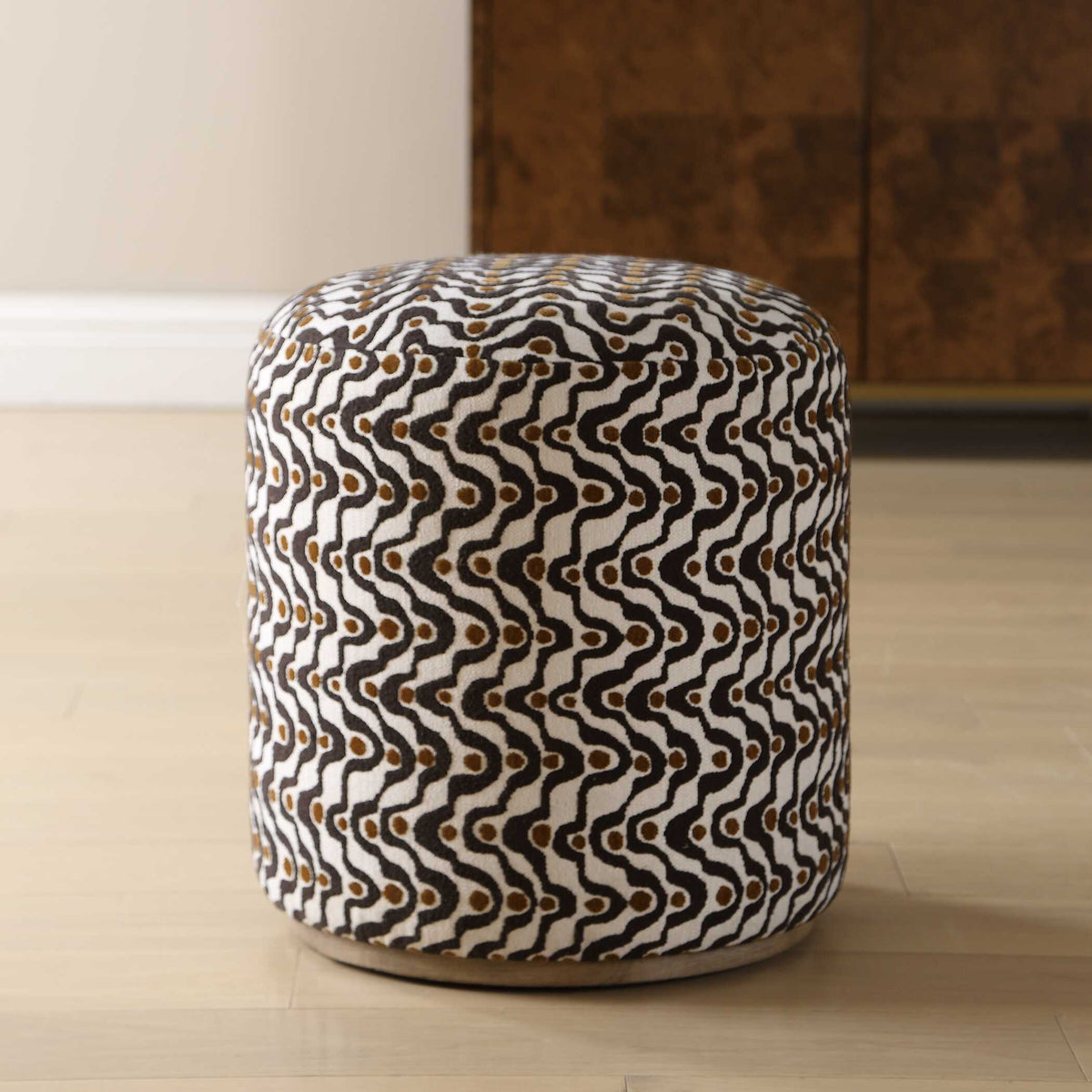 Cas Plush Ottoman Espresso - Dark Brown by Uttermost - View 2