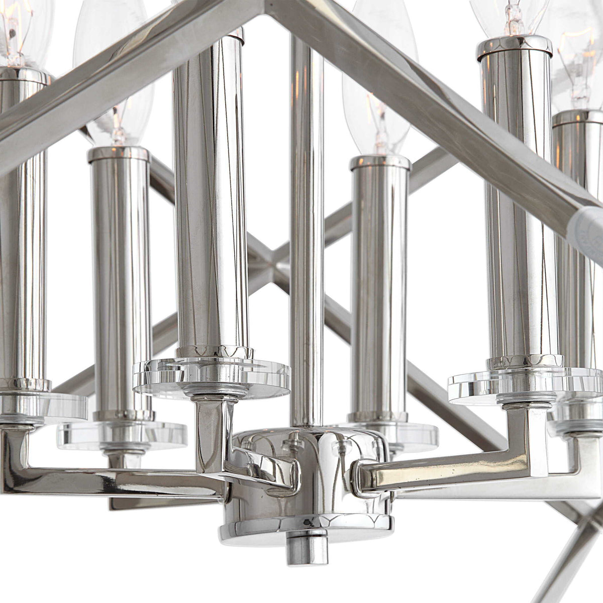 Euclid 6 Light Cube Pendant Nickel - Silver by Uttermost - View 4