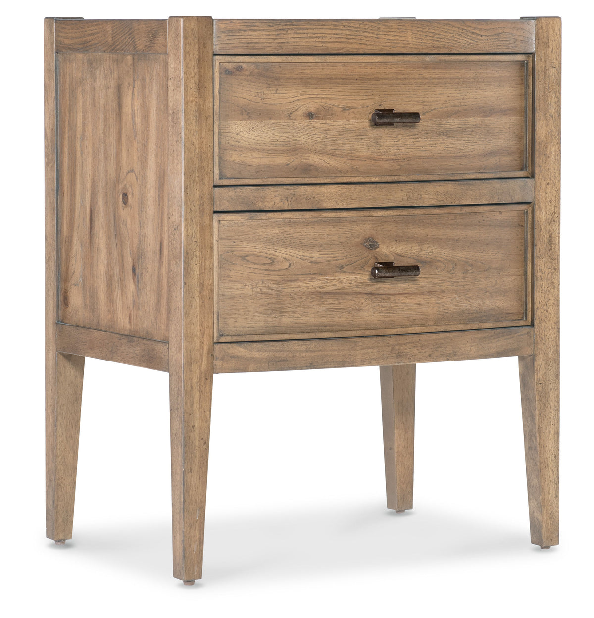 Vineyard Row Two Drawer Nightstand - Light Brown by Hooker Furniture - View 1