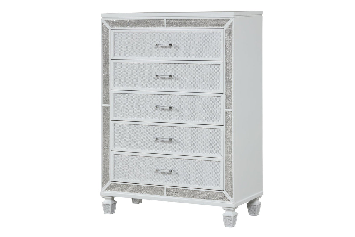 Crystal Chest Made with Wood and Finished in White | Home Elegance USA