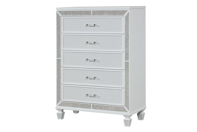 Crystal Chest Made with Wood and Finished in White | Home Elegance USA