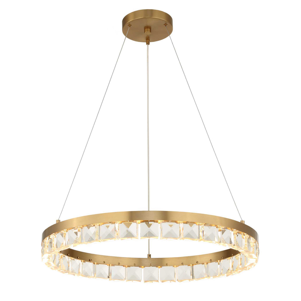 Segovia Round Crystal LED Chandelier - Gold by Uttermost - View 8
