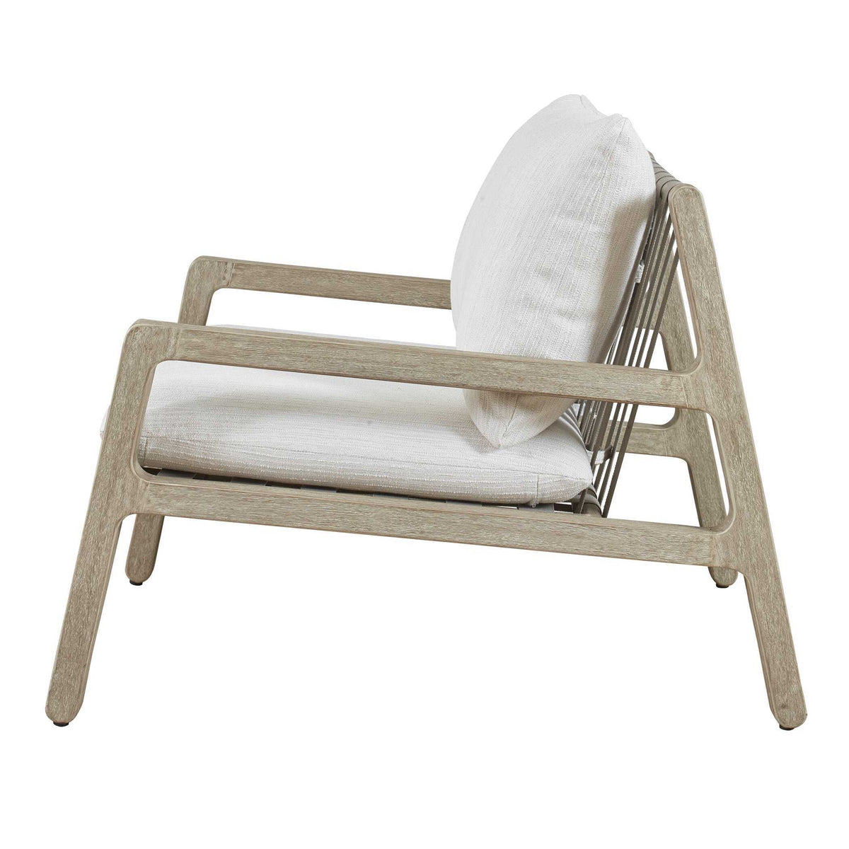 Strapped Outdoor Lounge Chair - Light Brown / Light Gray by Uttermost - View 8